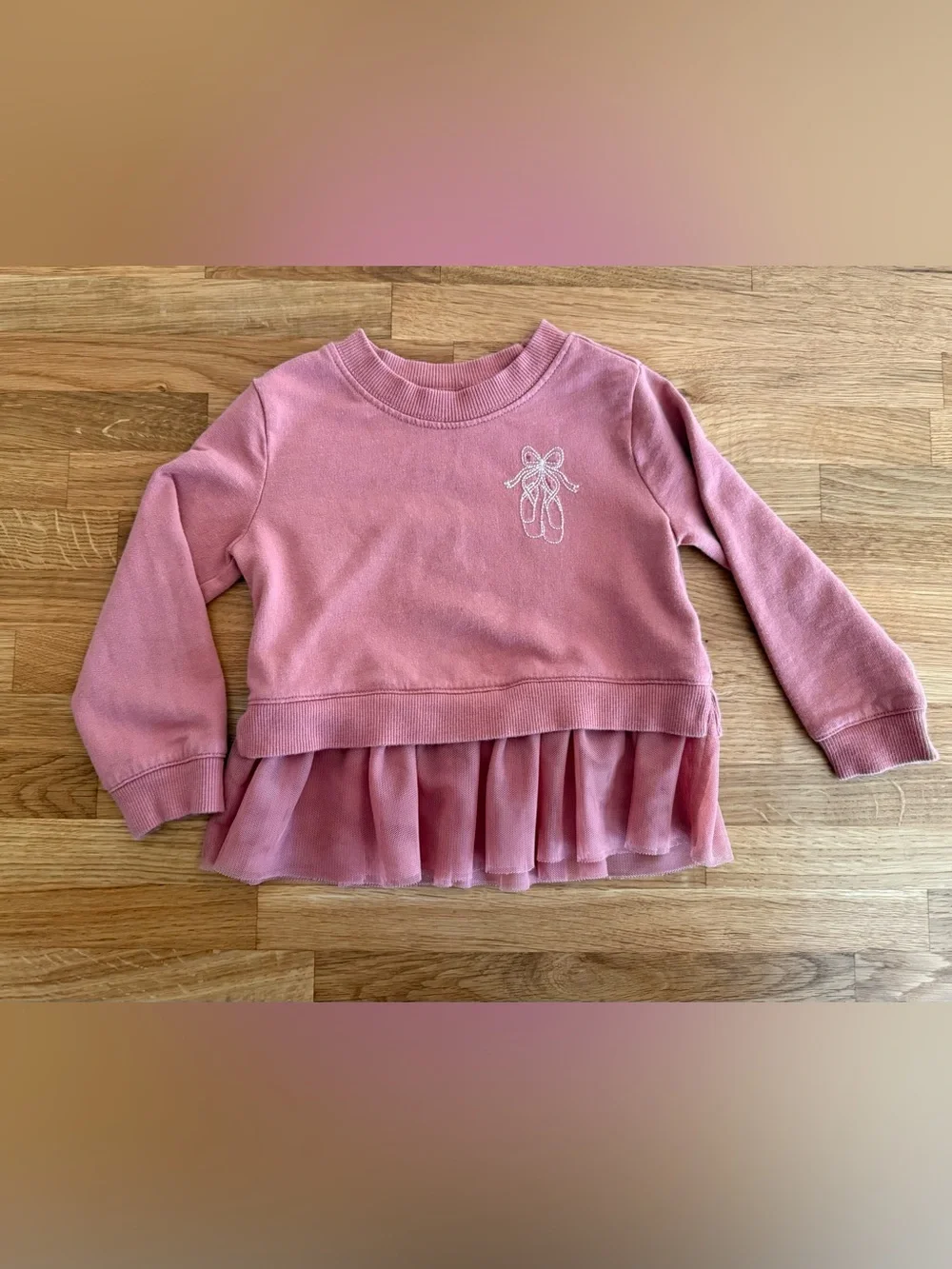 Carter's Pink Tulle-Hem Pullover and butterfly Grey sweater 18 M